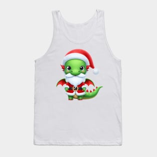 Cute green Santa dragon Tank Top